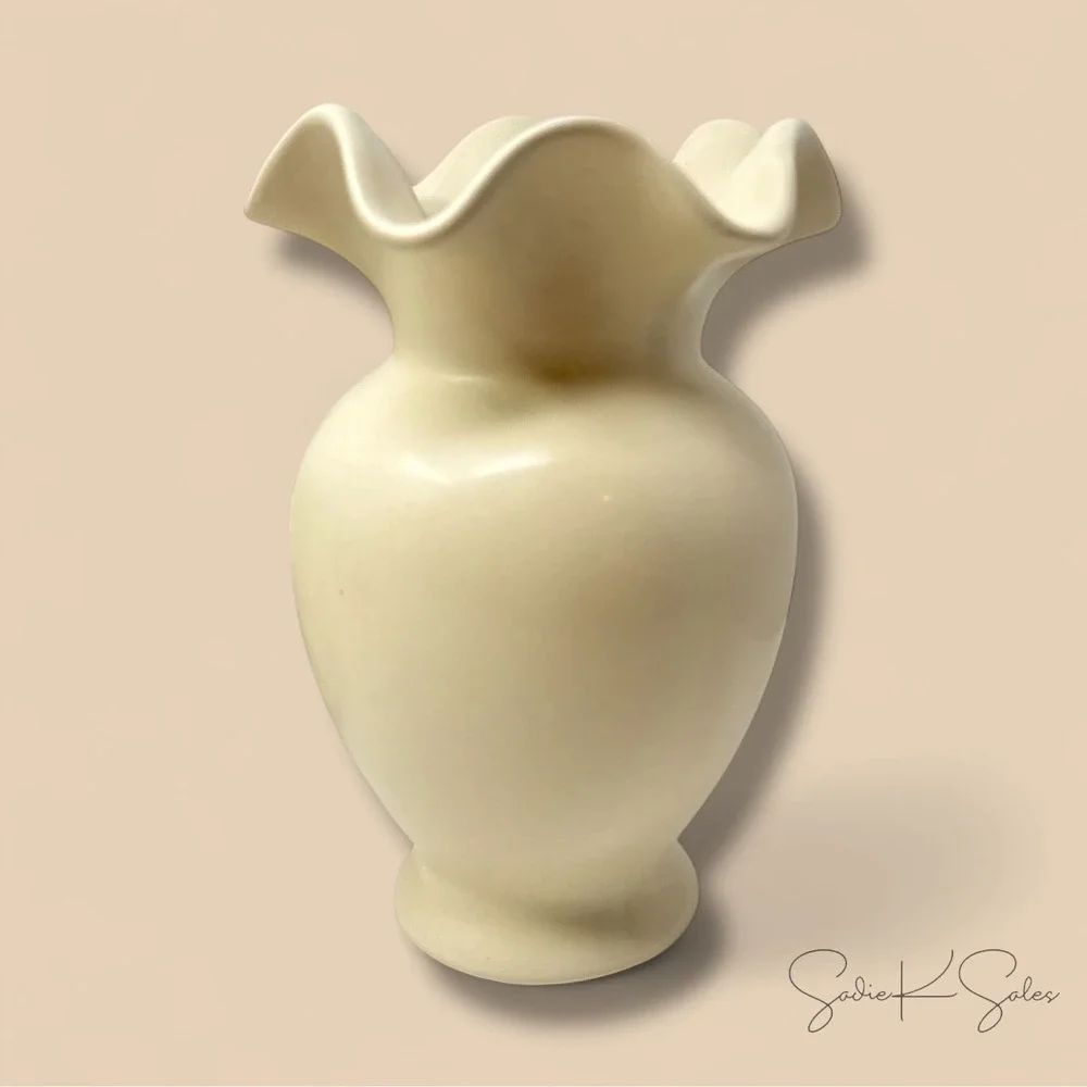 Scallop Ruffle Off-White Ceramic Vase - Home Decor Collection, Walmart Fall 2025